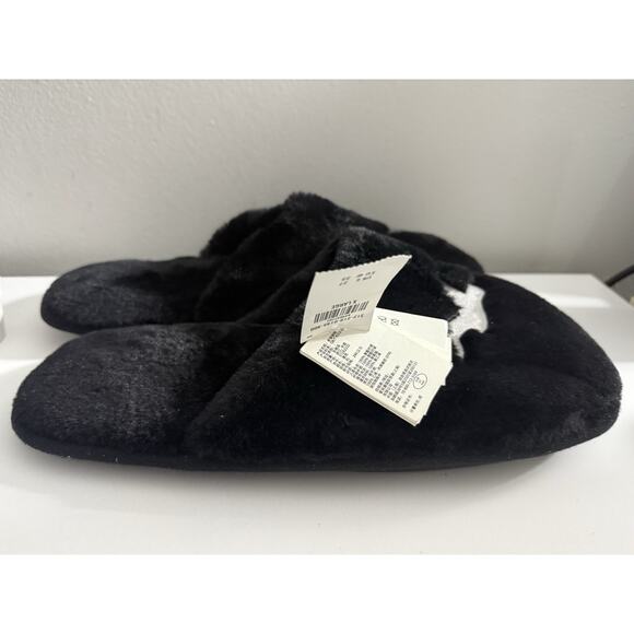 Hollister Men's Faux Fur Lined Logo Slippers Slide Sandals Blue XL 13-14 - Picture 4 of 6